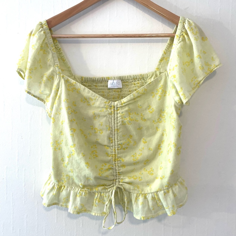Abound Light Yellow Floral Blouse